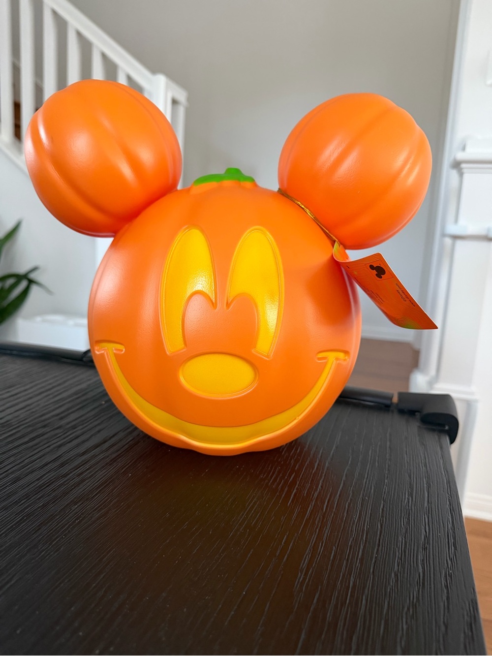 New Disney Parks Orange Mickey Mouse Pumpkin Light-Up Decor
